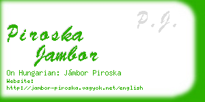 piroska jambor business card