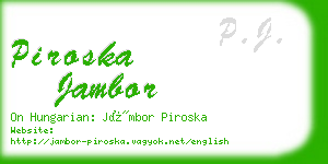 piroska jambor business card